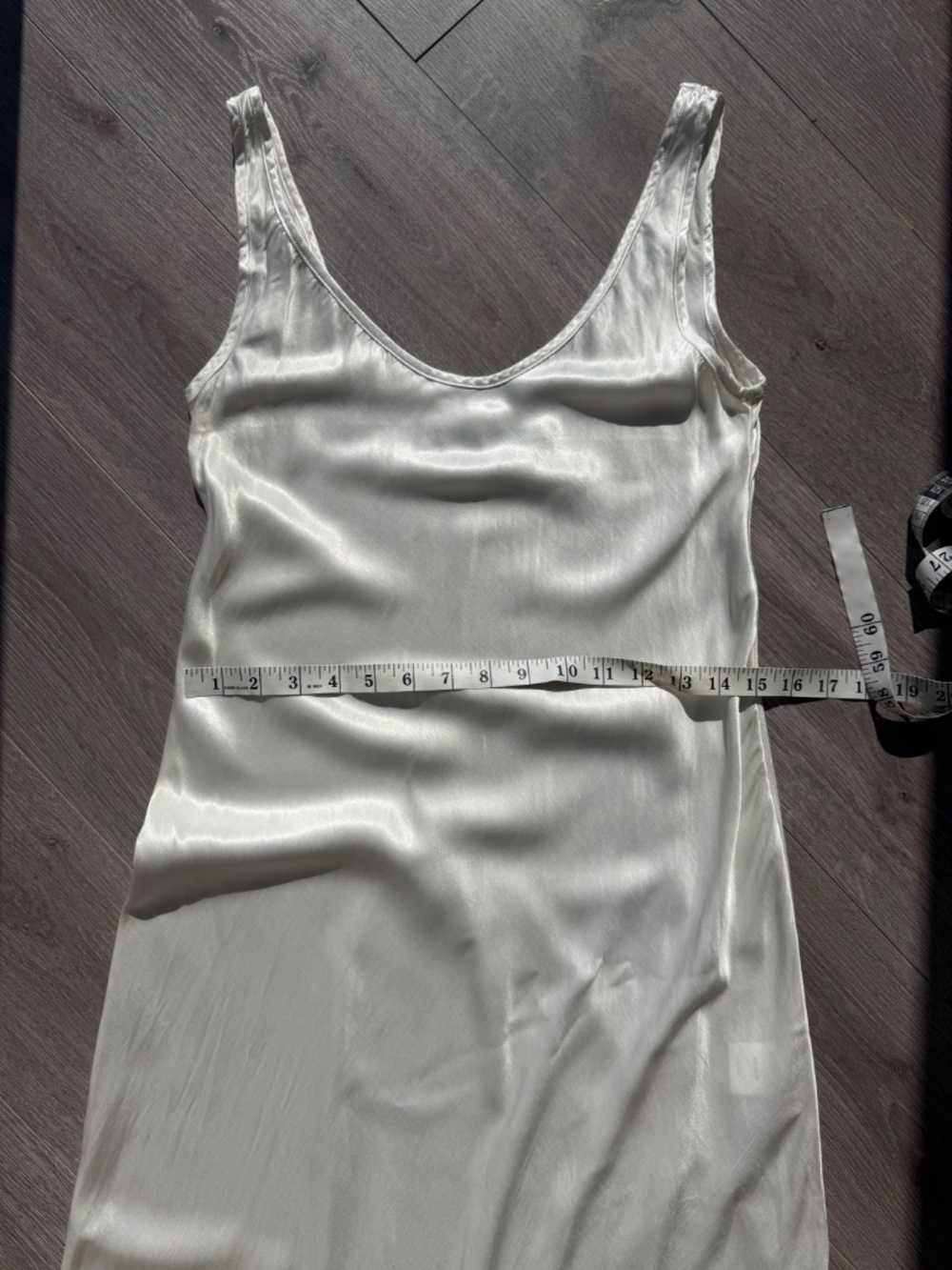 ENZA COSTA Satin Tank Dress in Cloud 1 S - Picture 12 of 15